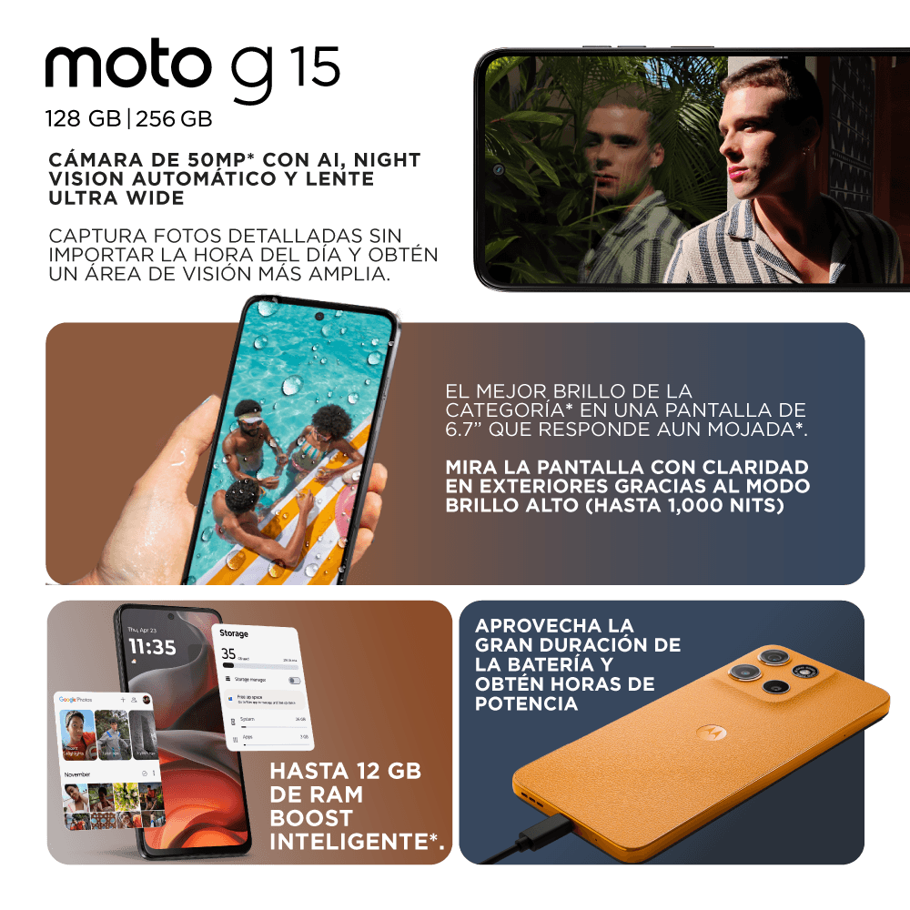 CELULAR MOTOROLA  G15 256 GB + 4RAM