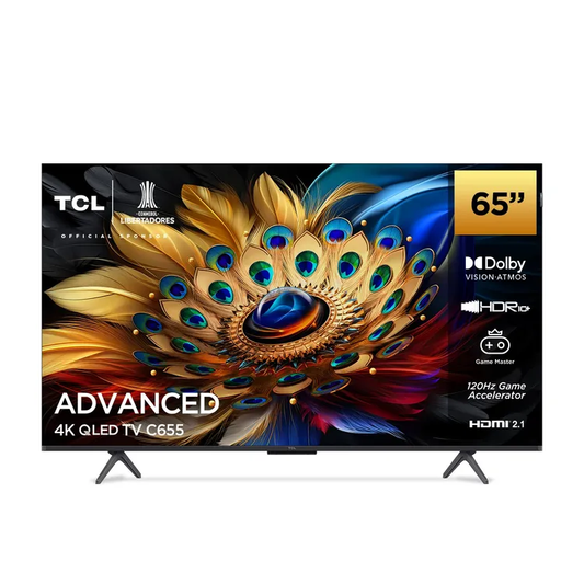 TV TCL 65" PULGADAS 165 CM 65 C655 ADVANCED 4K-UHD QLED SMART TV GOOGLE