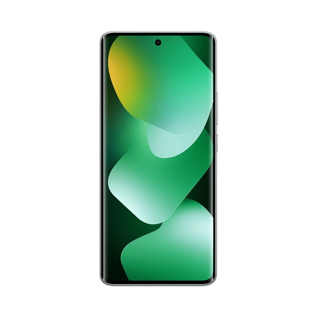 Smartphone Xiaomi Redmi Note 15 de OBIL STORE con pantalla AMOLED de 6.77 pulgadas y fondo de pantalla verde abstracto